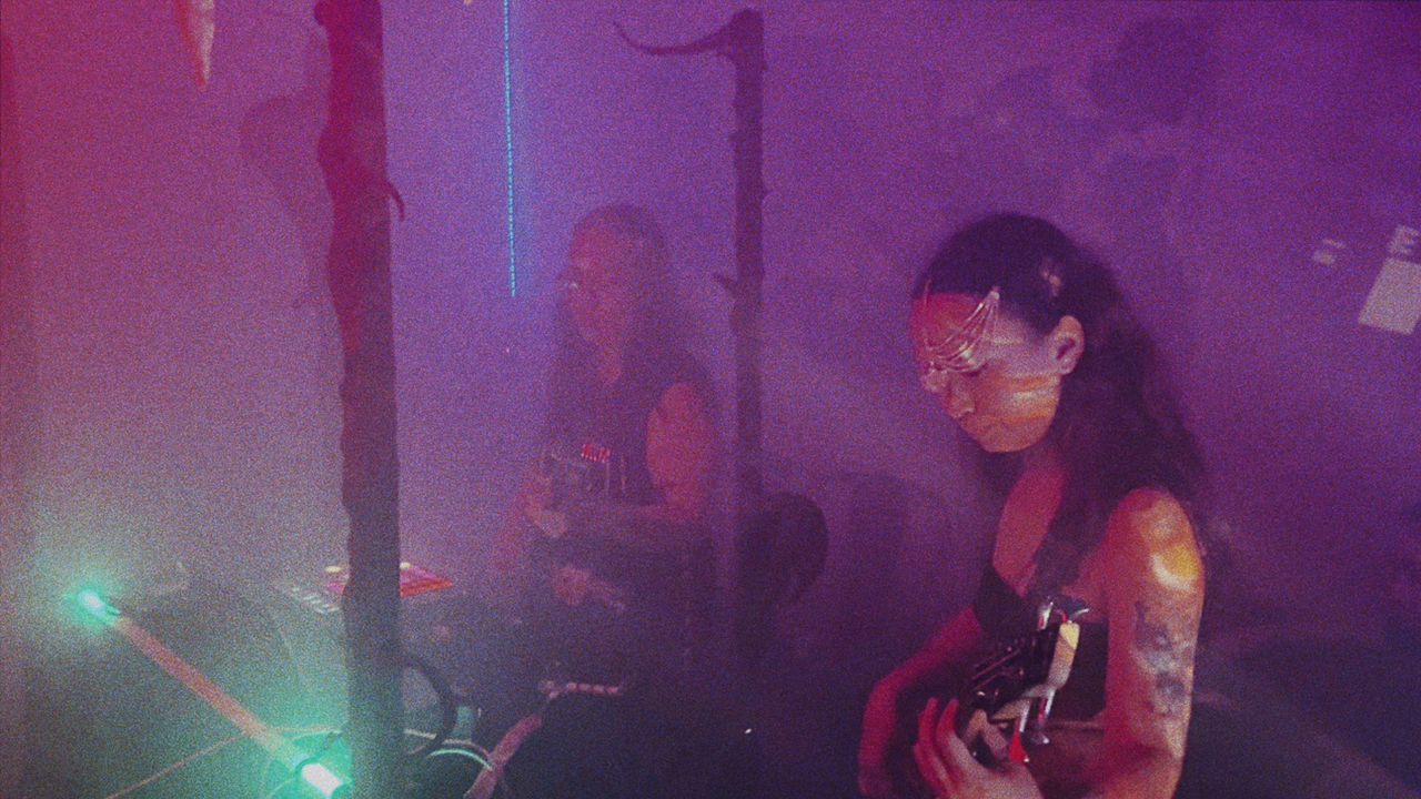 Rempit Goddess and LnHD performing live with instruments and electronics.